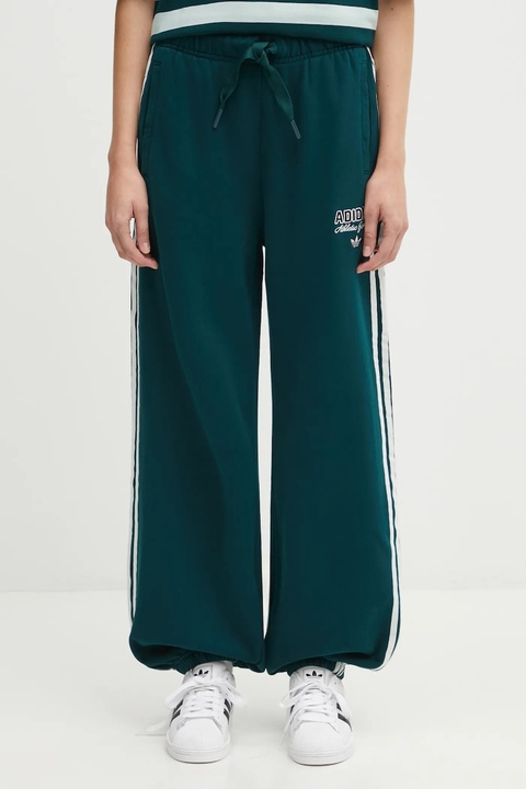 adidas Originals spodnie dresowe Gfx Sweatpants damskie kolor zielony gładkie KF2314 - zdjęcie produktu nr 2