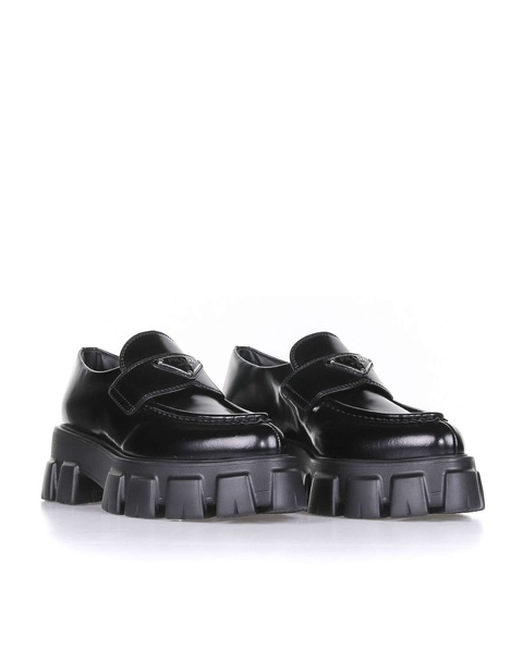 PRADA - Czarne loafery z logo - zdjęcie produktu nr 1