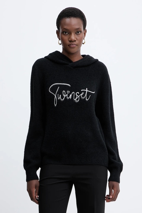 Twinset sweter z domieszką wełny damska kolor czarny 252LL3EAA - zdjęcie produktu nr 1