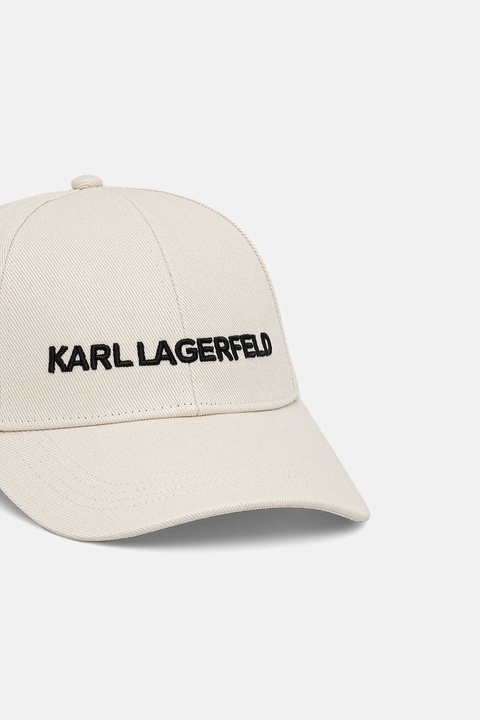 Karl Lagerfeld czapka z daszkiem bawełniana kolor biały z aplikacją A1W33071 - zdjęcie produktu nr 1
