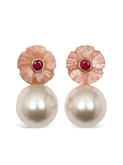 Jennifer Behr Libby flower-detail earrings - Pink - zdjęcie produktu nr 1