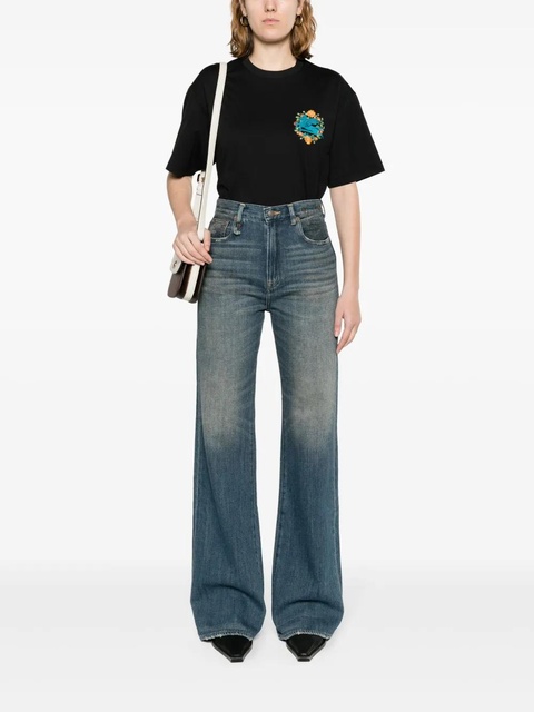 ETRO logo-embroidered cotton T-shirt - Black - zdjęcie produktu nr 2