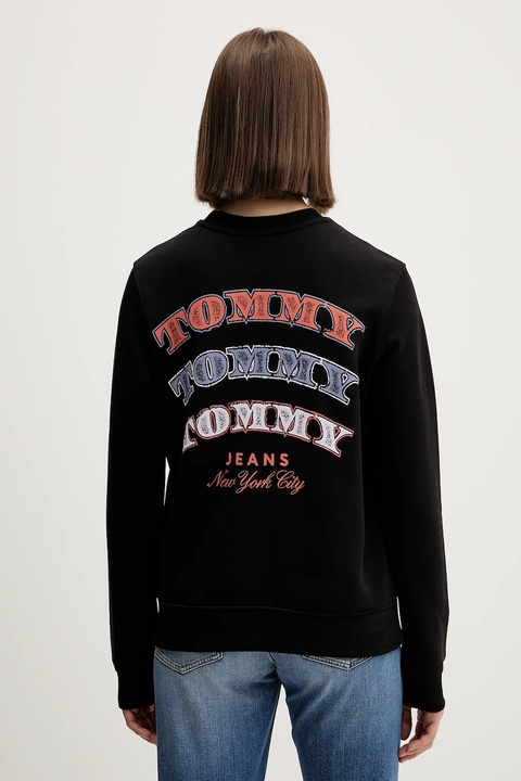 Tommy Jeans bluza bawełniana damska kolor czarny z nadrukiem DW0DW22517 - zdjęcie produktu nr 1