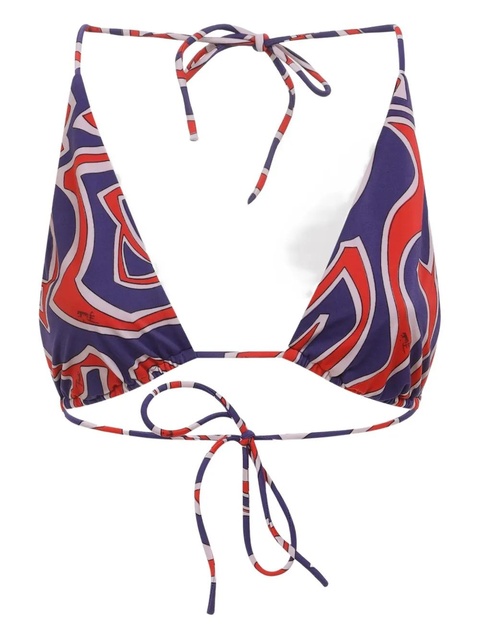 PUCCI abstract-print triangle bikini top - Blue - zdjęcie produktu nr 1