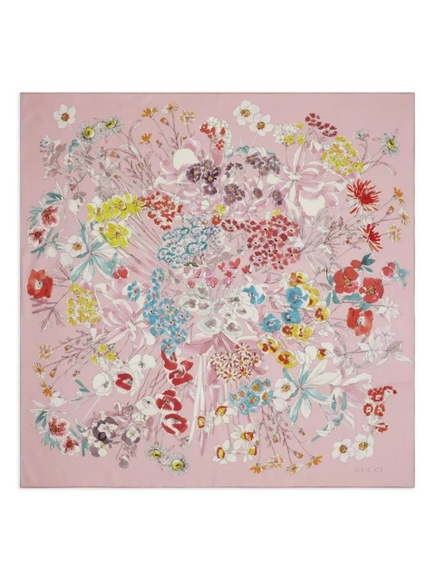 Gucci floral-print silk scarf - Pink - zdjęcie produktu nr 2