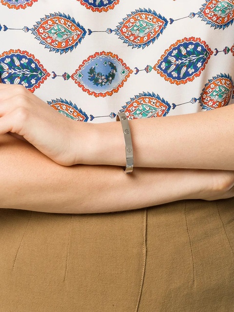Tory Burch logo detail bracelet - Silver - zdjęcie produktu nr 2