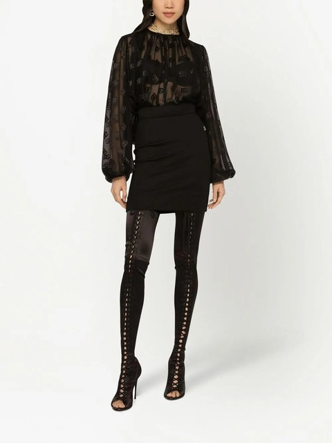 Dolce & Gabbana DG-logo satin blouse - Black - zdjęcie produktu nr 2