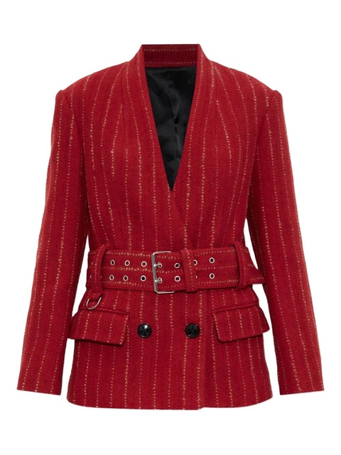 ISABEL MARANT pinstripe belted jacket - Red - zdjęcie produktu nr 1