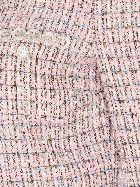 Self-Portrait crystal-embellished tweed jacket - Pink - zdjęcie produktu nr 2