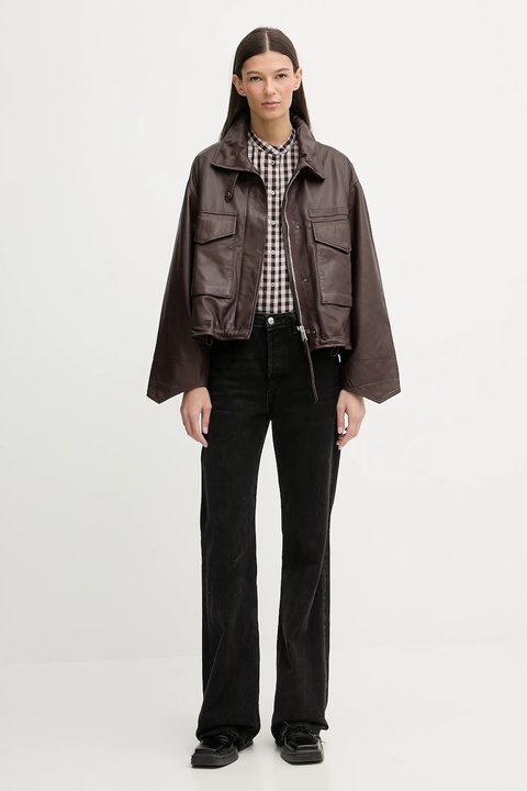 Marc O'Polo koszula bawełniana damska kolor bordowy regular 511111042519 - zdjęcie produktu nr 1