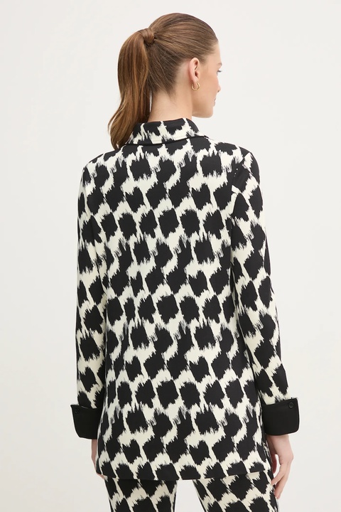 DIANE VON FURSTENBERG koszula damska kolor czarny regular z kołnierzykiem klasycznym DVFBL4S015 - zdjęcie produktu nr 2