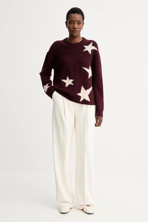 ZADIG&VOLTAIRE sweter kaszmirowy damski kolor bordowy KWSW02844 - zdjęcie produktu nr 2