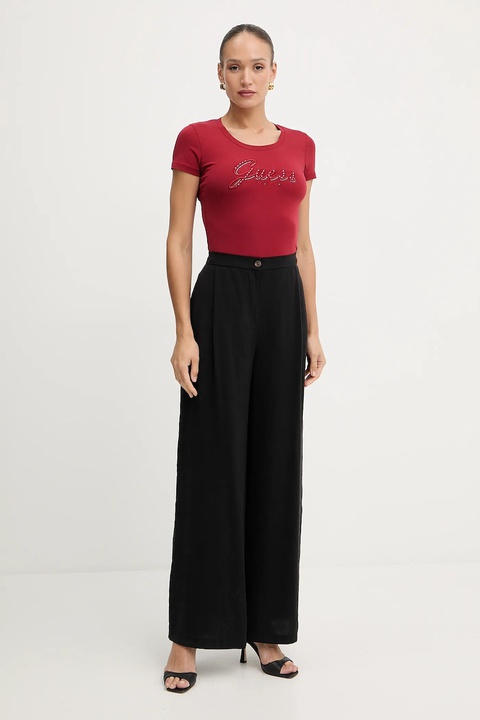 Guess t-shirt damski kolor bordowy W5YI46 J1314 - zdjęcie produktu nr 2