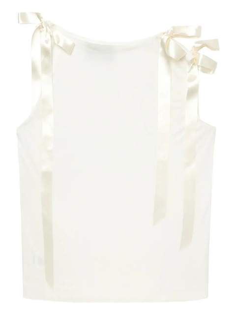 Simone Rocha ribbon-detail sleeveless top - White - zdjęcie produktu nr 2