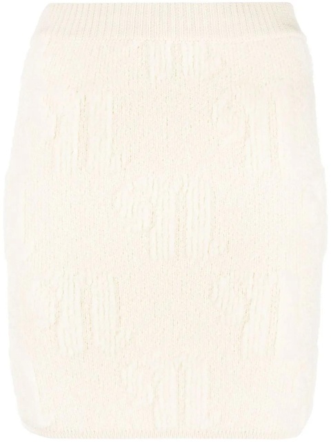 Nanushka logo-motif knitted mini skirt - Neutrals - zdjęcie produktu nr 1