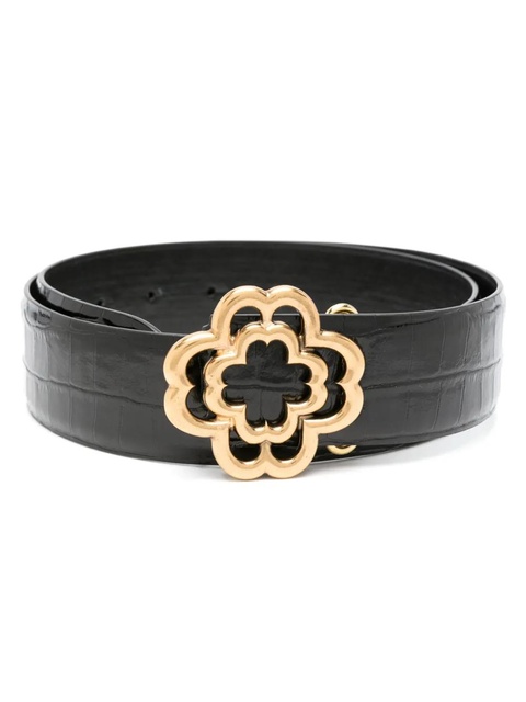 Maje crocodile-embossed leather belt - Black - zdjęcie produktu nr 1