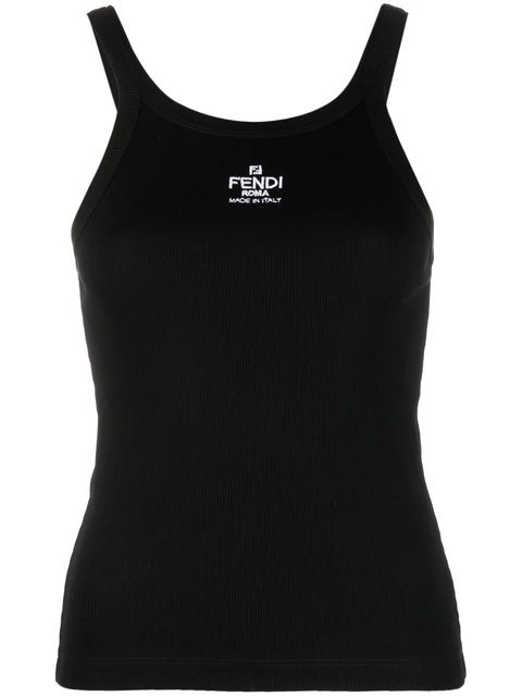 FENDI sleeveless cotton tank top - Black - zdjęcie produktu nr 1