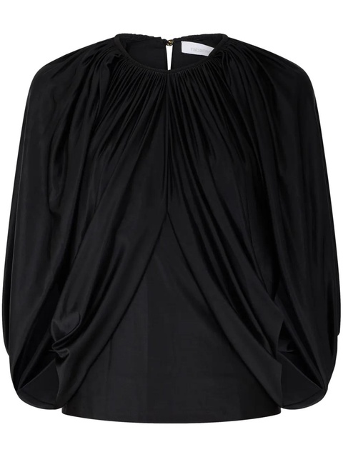 Rabanne round-neck draped blouse - Black - zdjęcie produktu nr 1