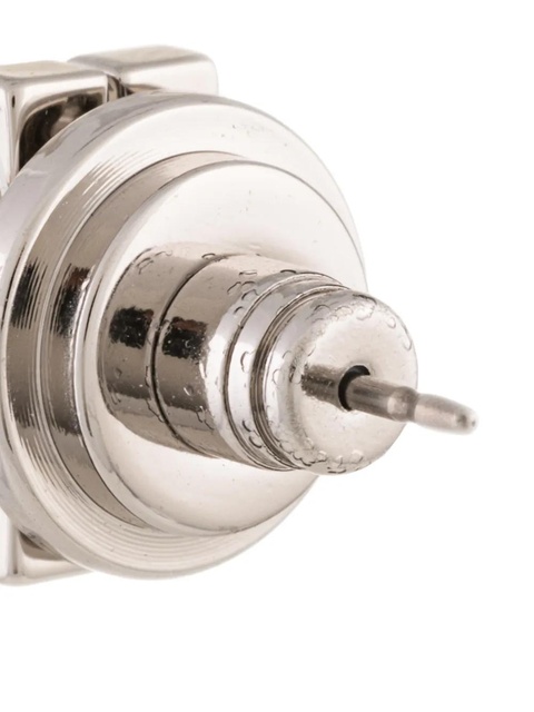 Tory Burch crystal-embellished logo earrings - Silver - zdjęcie produktu nr 2