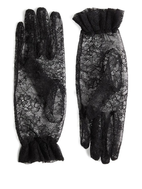 Valentino Garavani lace-embellished gloves - N06 BLACK/GOLD - zdjęcie produktu nr 2
