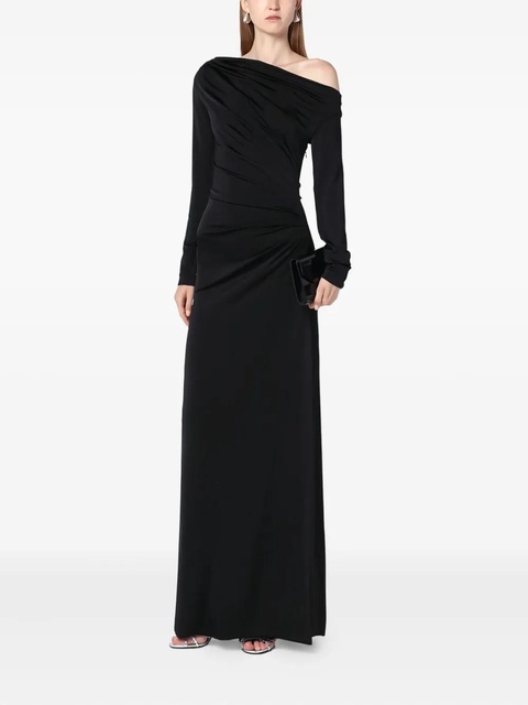 Victoria Beckham long-sleeve draped maxi dress - Black - zdjęcie produktu nr 1