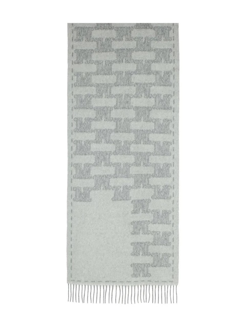 Max Mara jacquard-monogram cashmere scarf - Grey - zdjęcie produktu nr 1