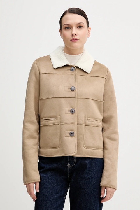 United Colors of Benetton kurtka kolor beżowy przejściowa 2W8EDN08Q - zdjęcie produktu nr 1