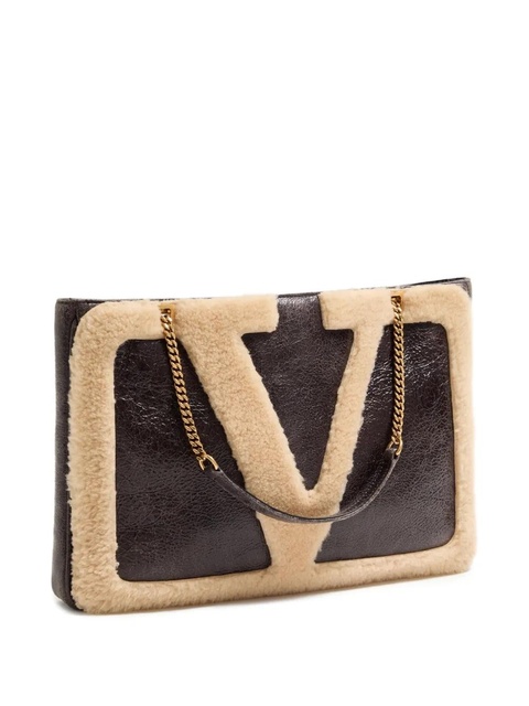 Valentino Garavani medium Viva Superstar shearling tote bag - Brown - zdjęcie produktu nr 2