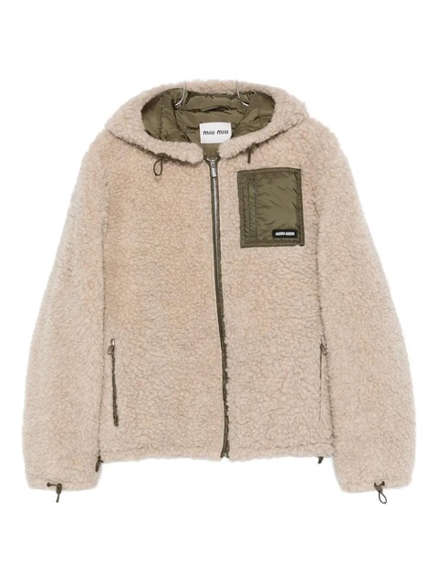 Miu Miu hooded teddy blouson - F03QQ - zdjęcie produktu nr 1