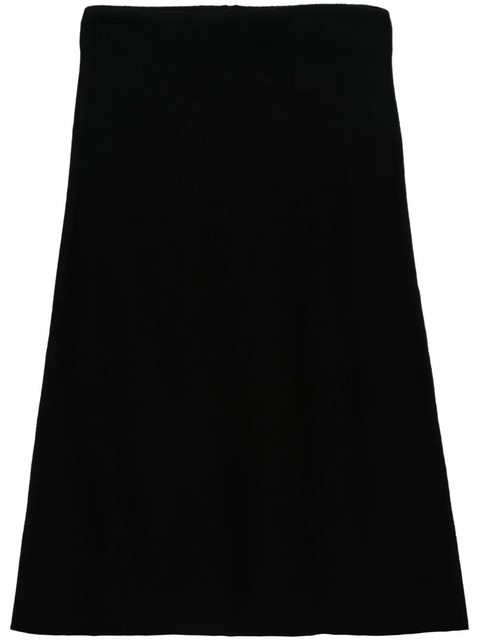 Jil Sander A-line wool midi skirt - Black - zdjęcie produktu nr 2