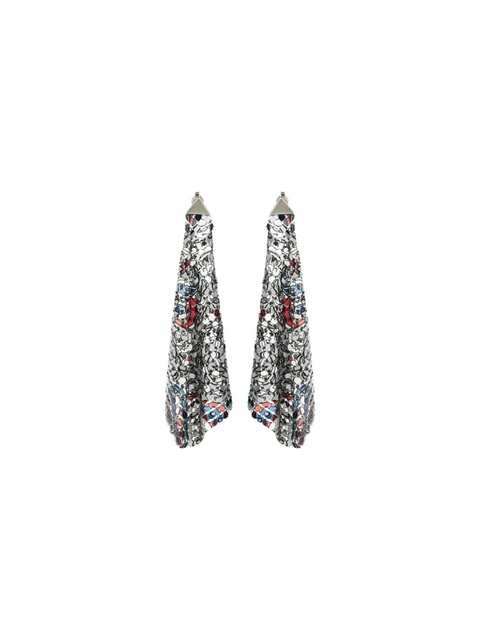 Rabanne patterned drop earrings - Silver - zdjęcie produktu nr 2