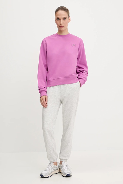 adidas by Stella McCartney bluza bawełniana damska kolor różowy z aplikacją JJ0151 - zdjęcie produktu nr 2