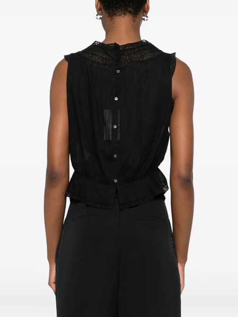 DÔEN Lilibet lace-trimmed sleeveless top - Black - zdjęcie produktu nr 2