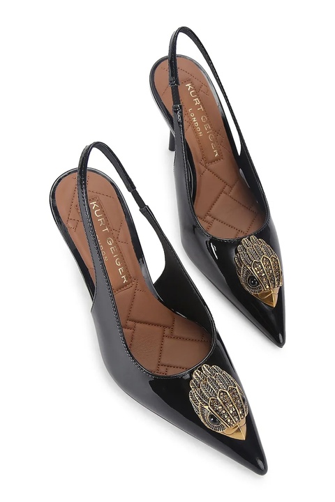 Kurt Geiger London szpilki skórzane Large Eagle Sling kolor czarny 5386400309 - zdjęcie produktu nr 2