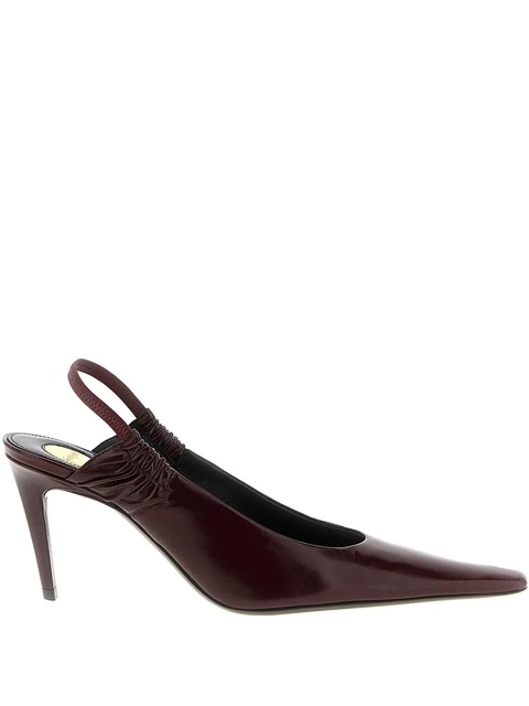 Saint Laurent 75mm Anne-Marie pointed-toe slingbacks - Red - zdjęcie produktu nr 1
