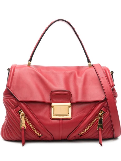 Miu Miu zip-fastening quilted tote bag - Red - zdjęcie produktu nr 1