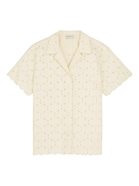 Moncler broderie-anglaise short-sleeves shirt - Neutrals - zdjęcie produktu nr 1