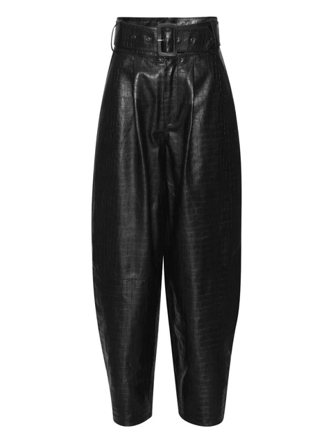 ROTATE BIRGER CHRISTENSEN belted leather trousers - Black - zdjęcie produktu nr 2