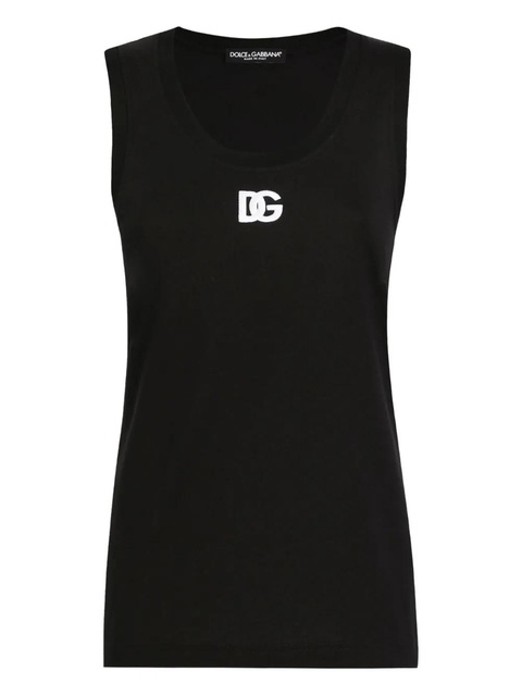 Dolce & Gabbana logo-detail cotton tank top - Black - zdjęcie produktu nr 1