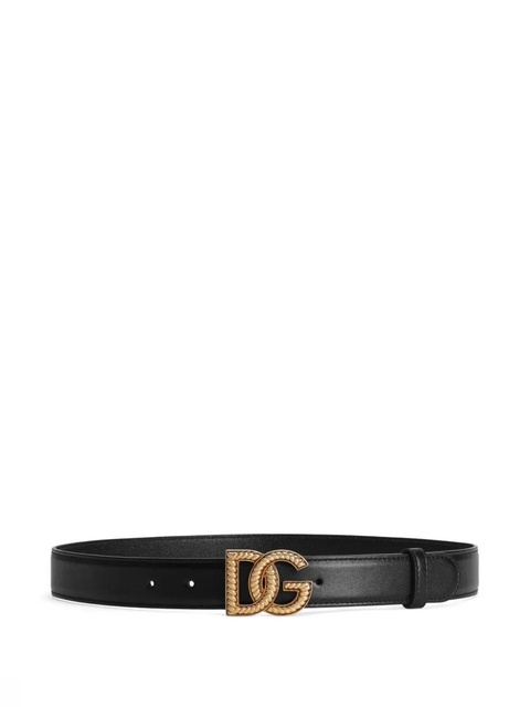 Dolce & Gabbana logo-plaque leather belt - Black - zdjęcie produktu nr 1