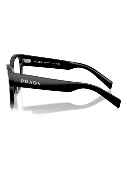 Prada Eyewear round-frame logo-lettering glasses - Black - zdjęcie produktu nr 2
