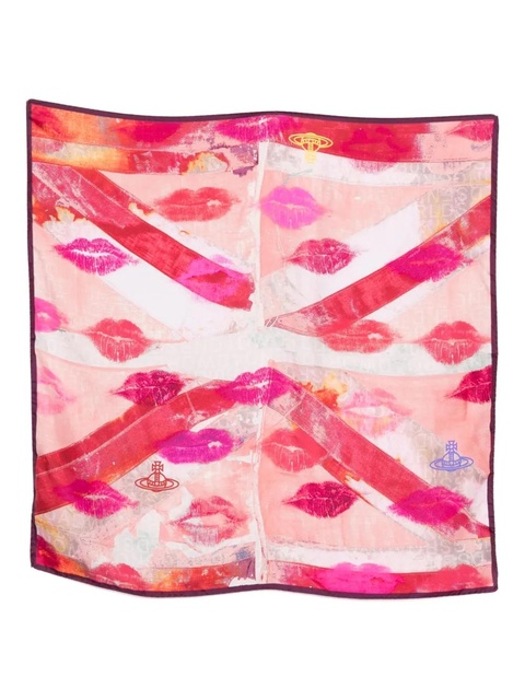 Vivienne Westwood Union Jack Kiss square scarf - Pink - zdjęcie produktu nr 1