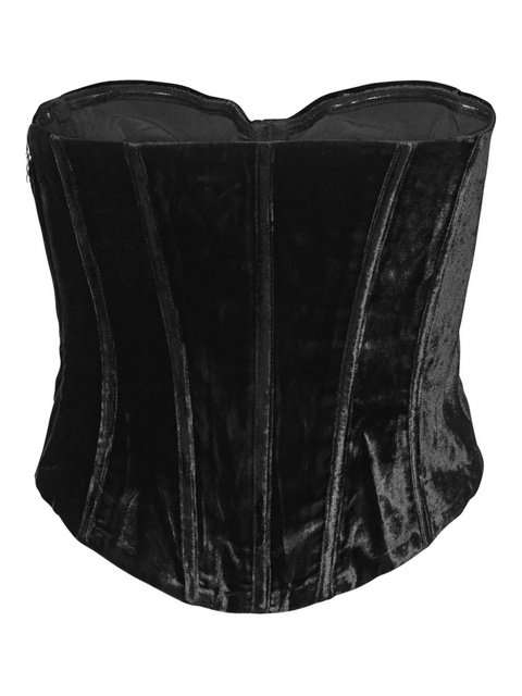 ROTATE BIRGER CHRISTENSEN velvet bustier top - Black - zdjęcie produktu nr 2