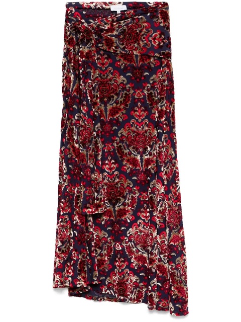 Rabanne flocked-pattern maxi skirt - Blue - zdjęcie produktu nr 1