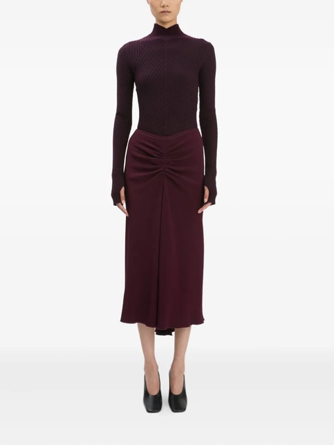 Victoria Beckham ribbed high-neck polo top - Red - zdjęcie produktu nr 1