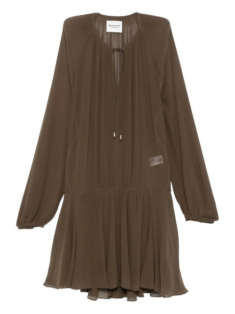 MARANT ÉTOILE pleated drawstring dress - Green - zdjęcie produktu nr 2