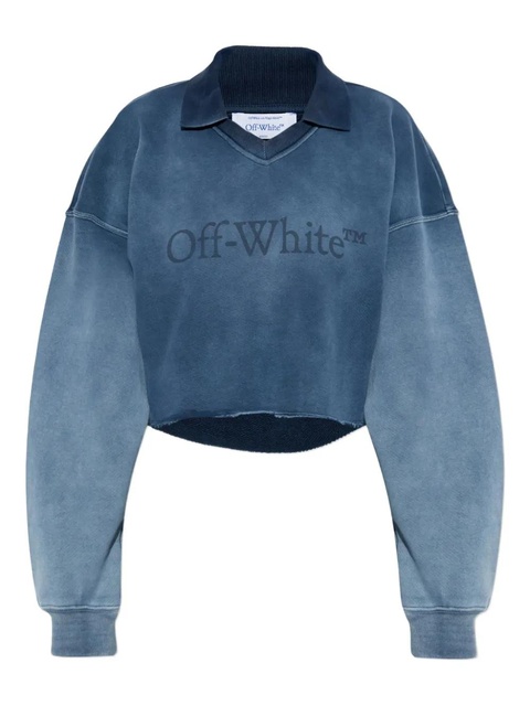 Off-White collared raw-hem knitwear - Blue - zdjęcie produktu nr 1