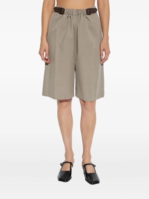 LOEWE belted pleated shorts - Neutrals - zdjęcie produktu nr 1