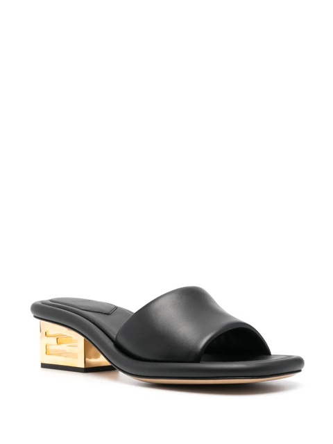 FENDI 55mm leather logo-detail sandals - Black - zdjęcie produktu nr 2