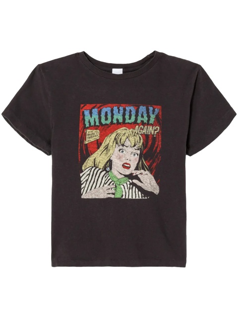 RE/DONE "Monday Again" cotton graphic T-shirt - Black - zdjęcie produktu nr 1